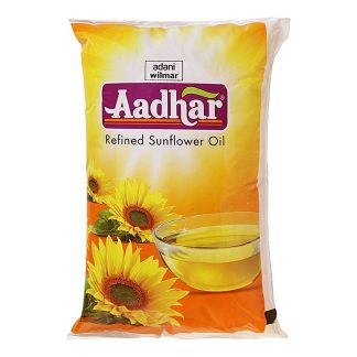 Aadhaar Refined Sunflower Oil Pouch : 900 gms