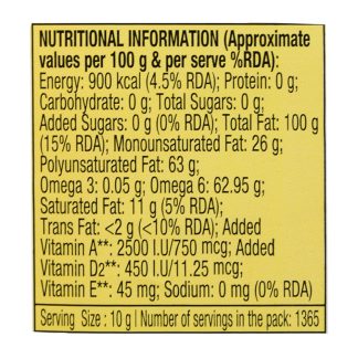 Dhara Refined Sunflower Oil (15 L) : 13.65 kg